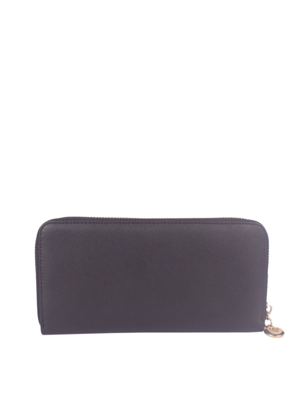 Bagkok Women Black PU Zip Around Wallet Price in India