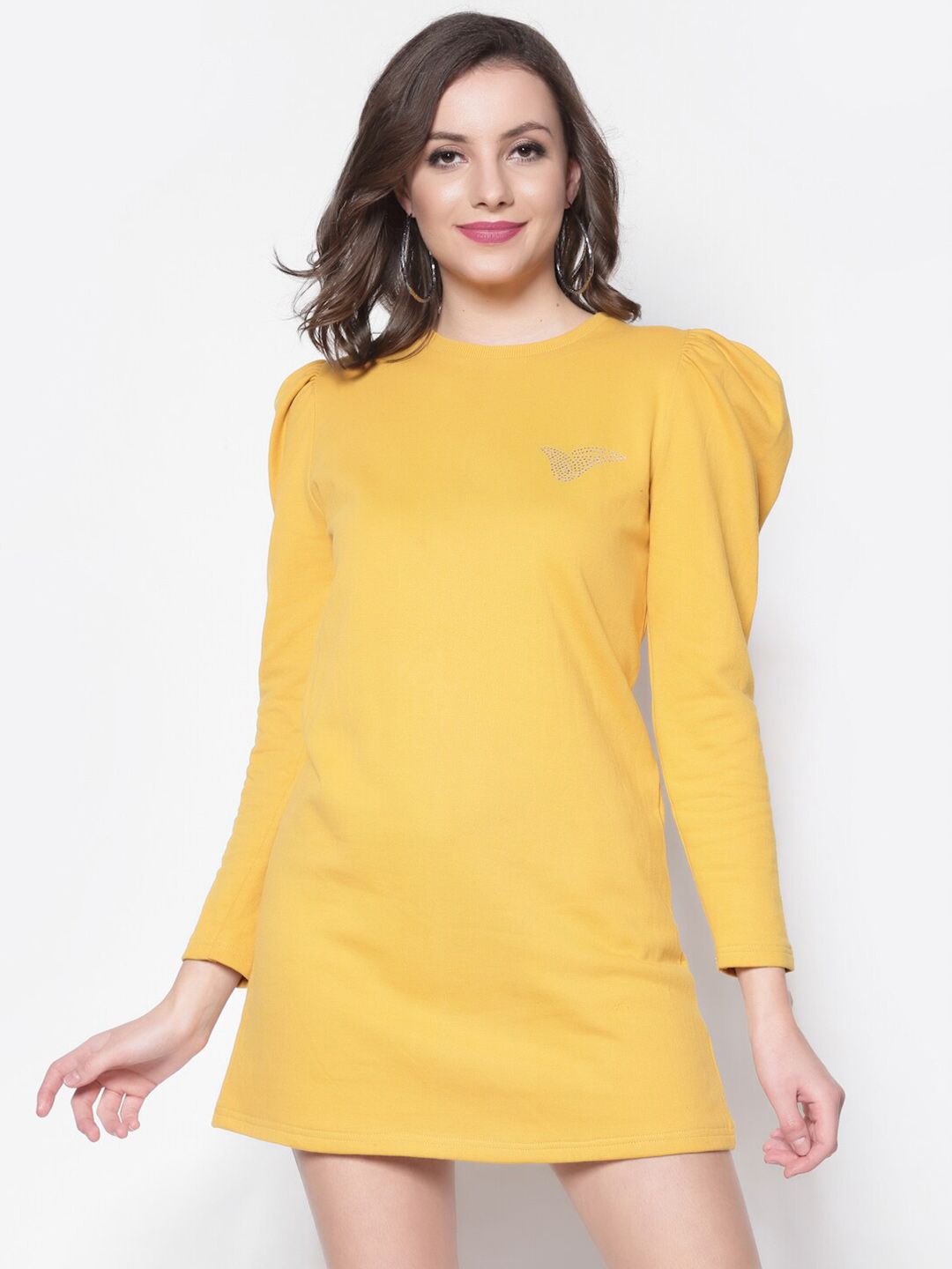 Sera Women Yellow Longline Sweatshirt Price in India