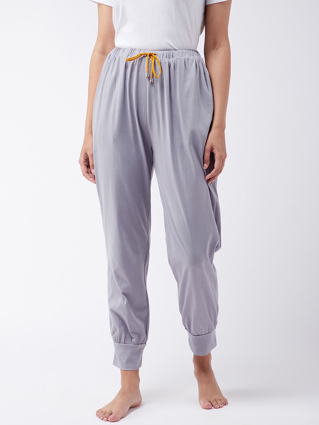 Miss Chase Women Grey Pure Cotton Lounge Pants Price in India