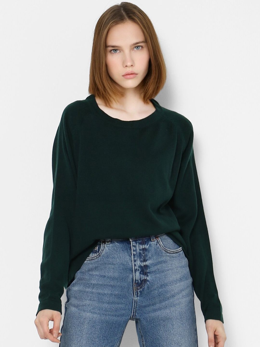 ONLY Women Green Acrylic Pullover Price in India