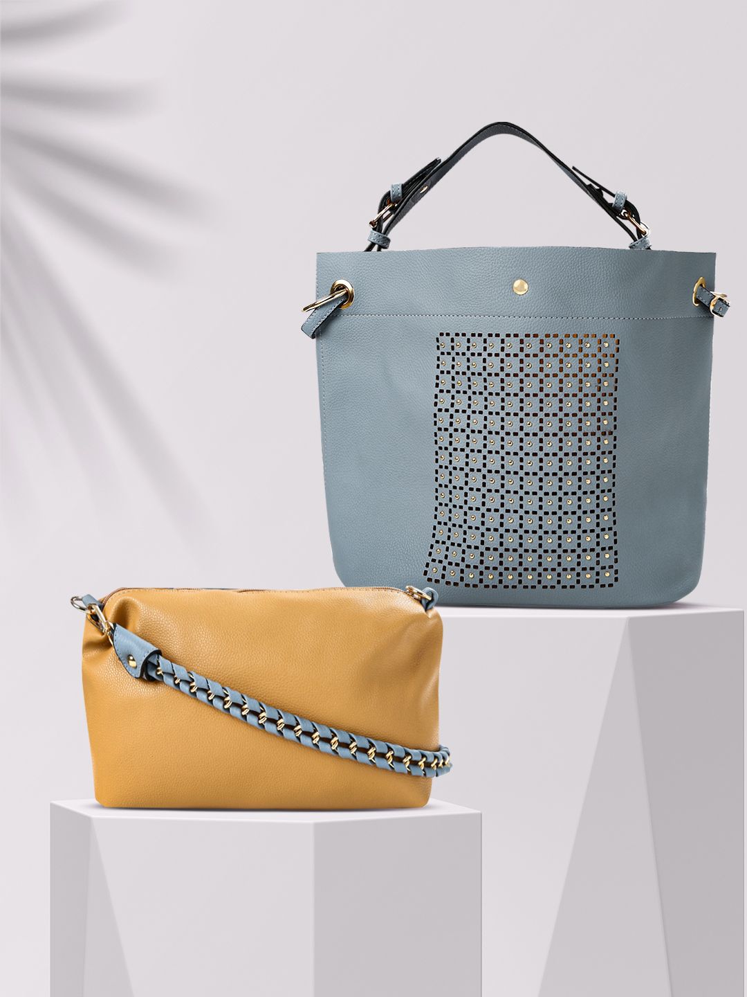 DressBerry Grey Shoulder Bag with Cut Work Price in India