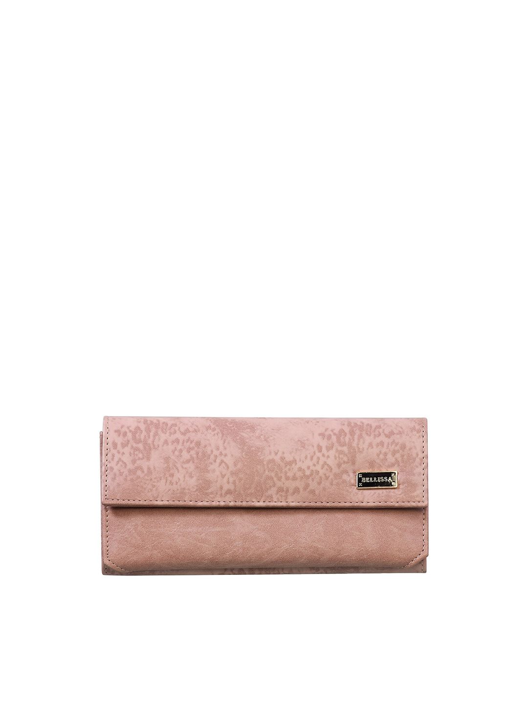 Bellissa Women Nude-Coloured Textured PU Three Fold Wallet Price in India