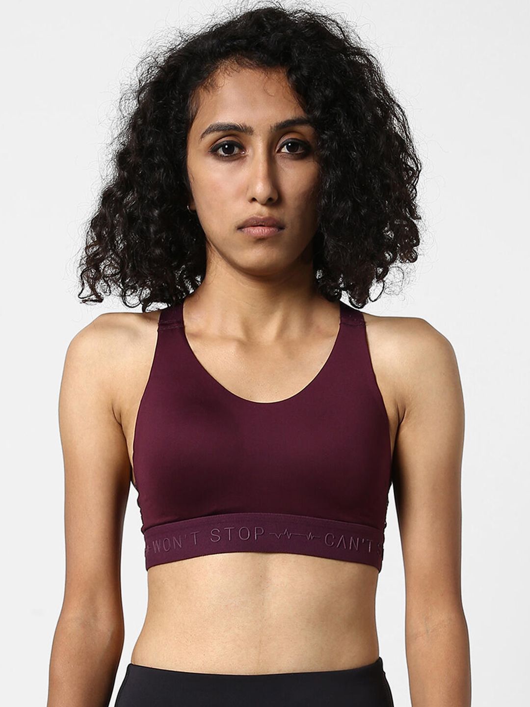 Domyos By Decathlon Maroon Padded High Support Fitness Sports Bra Price in India
