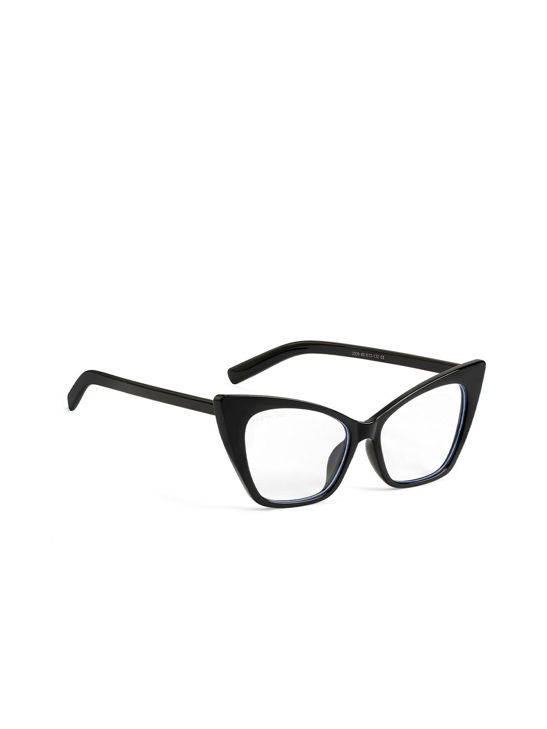 ROYAL SON Women Transparent & Black Full Rim Cateye Frames SFWM00124-C1 Price in India