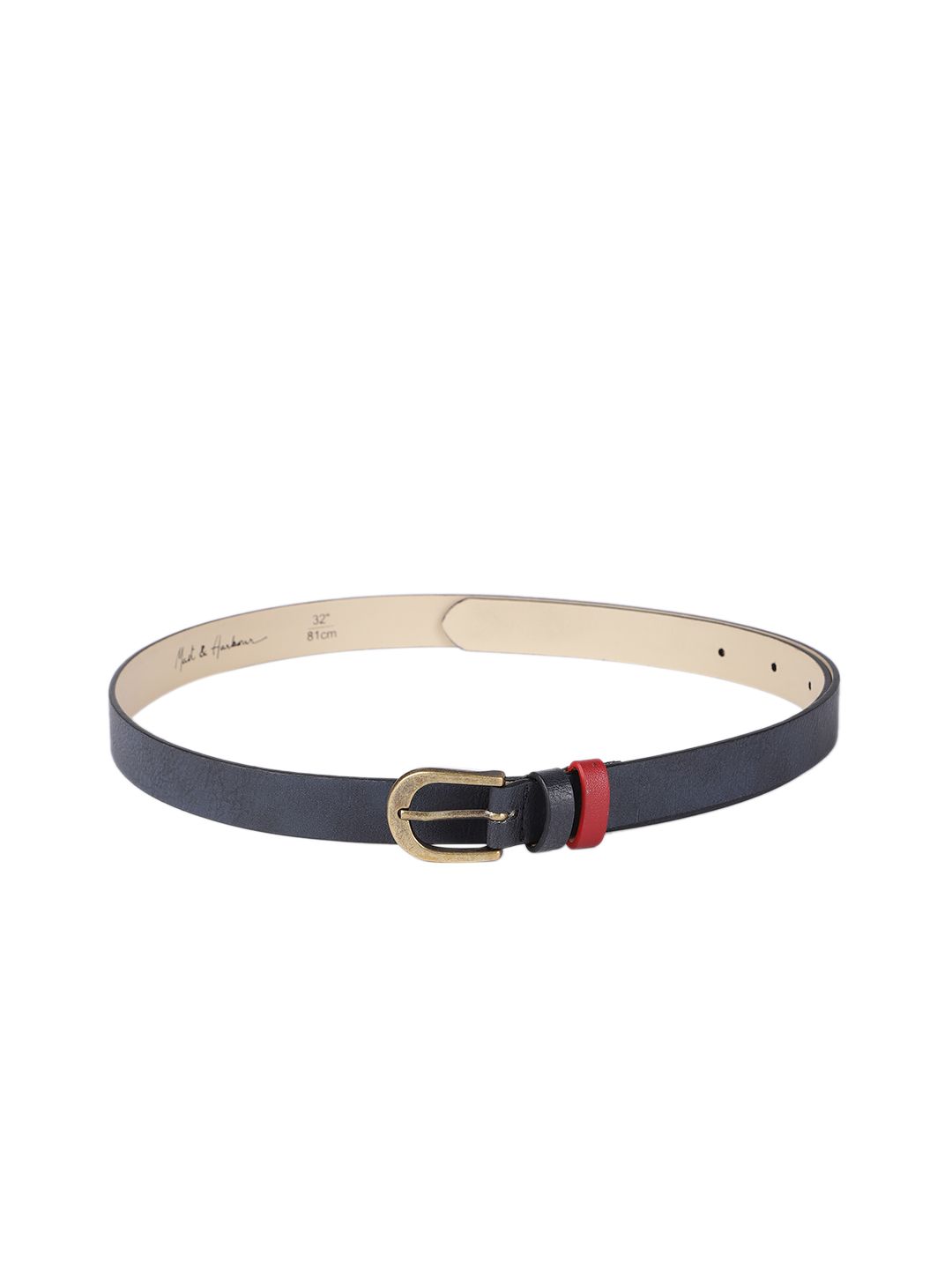 Mast & Harbour Women Navy Blue Belt Price in India