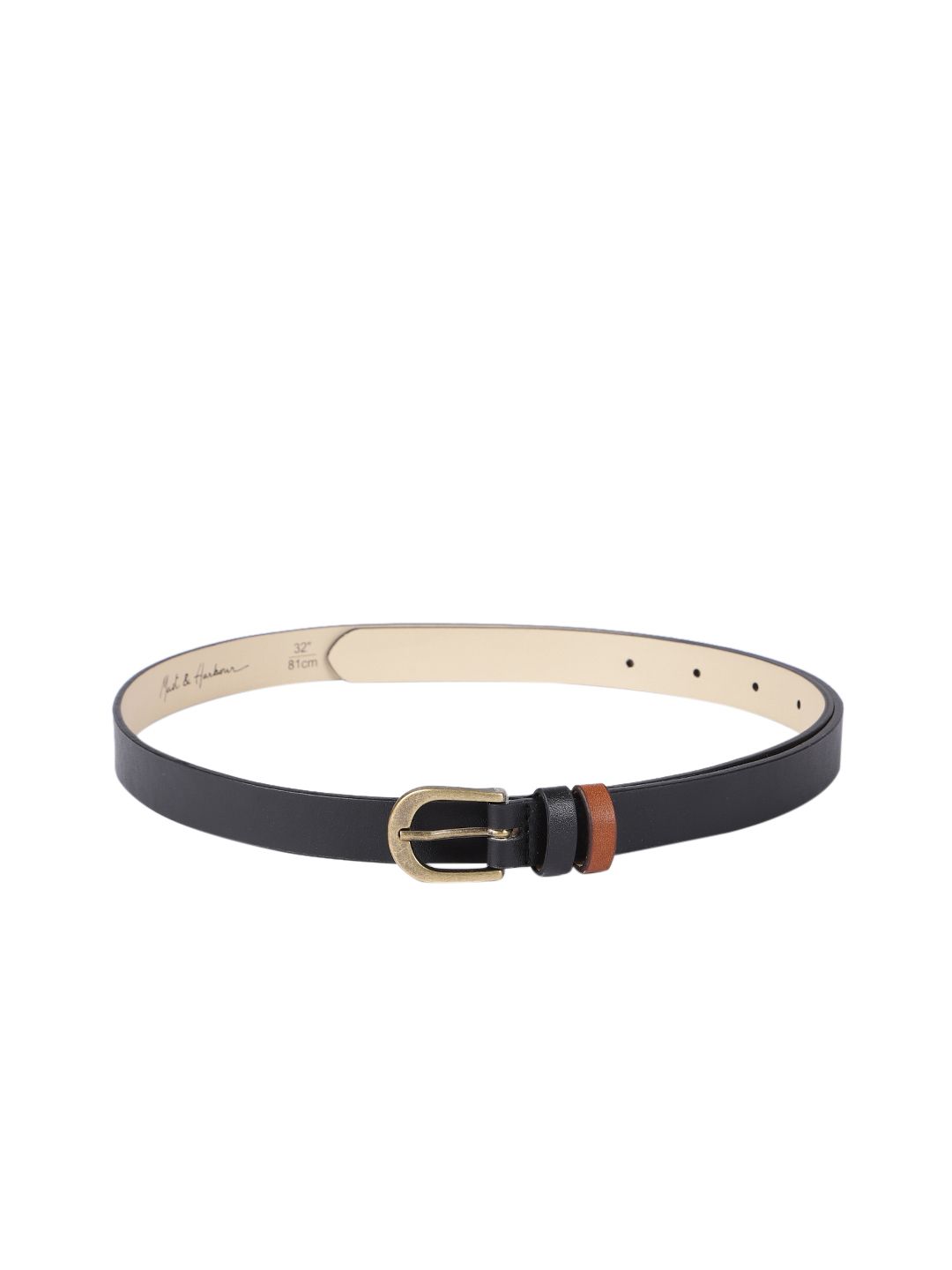 Mast & Harbour Women Black Belt Price in India