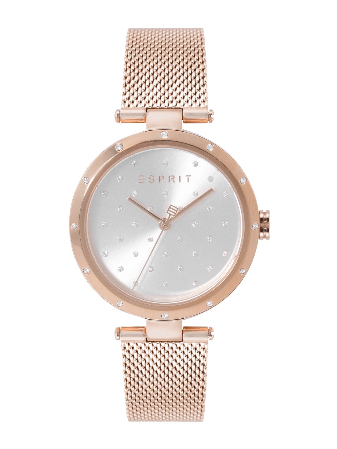 ESPRIT Women Silver-Toned Embellished Dial & Bracelet Straps Analogue Watch ES1L214M0075 Price in India
