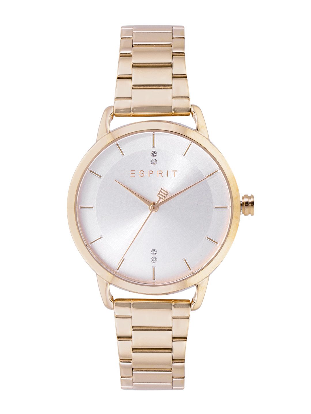 ESPRIT Women Silver-Toned Dial & Gold Toned Bracelet Straps Analogue Watch ES1L215M0095 Price in India