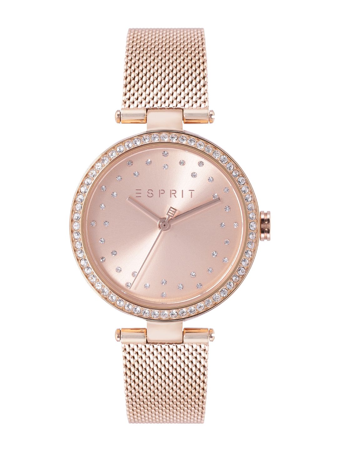 ESPRIT Women Rose Gold-Toned Embellished Analogue Watch ES1L199M0065 Price in India