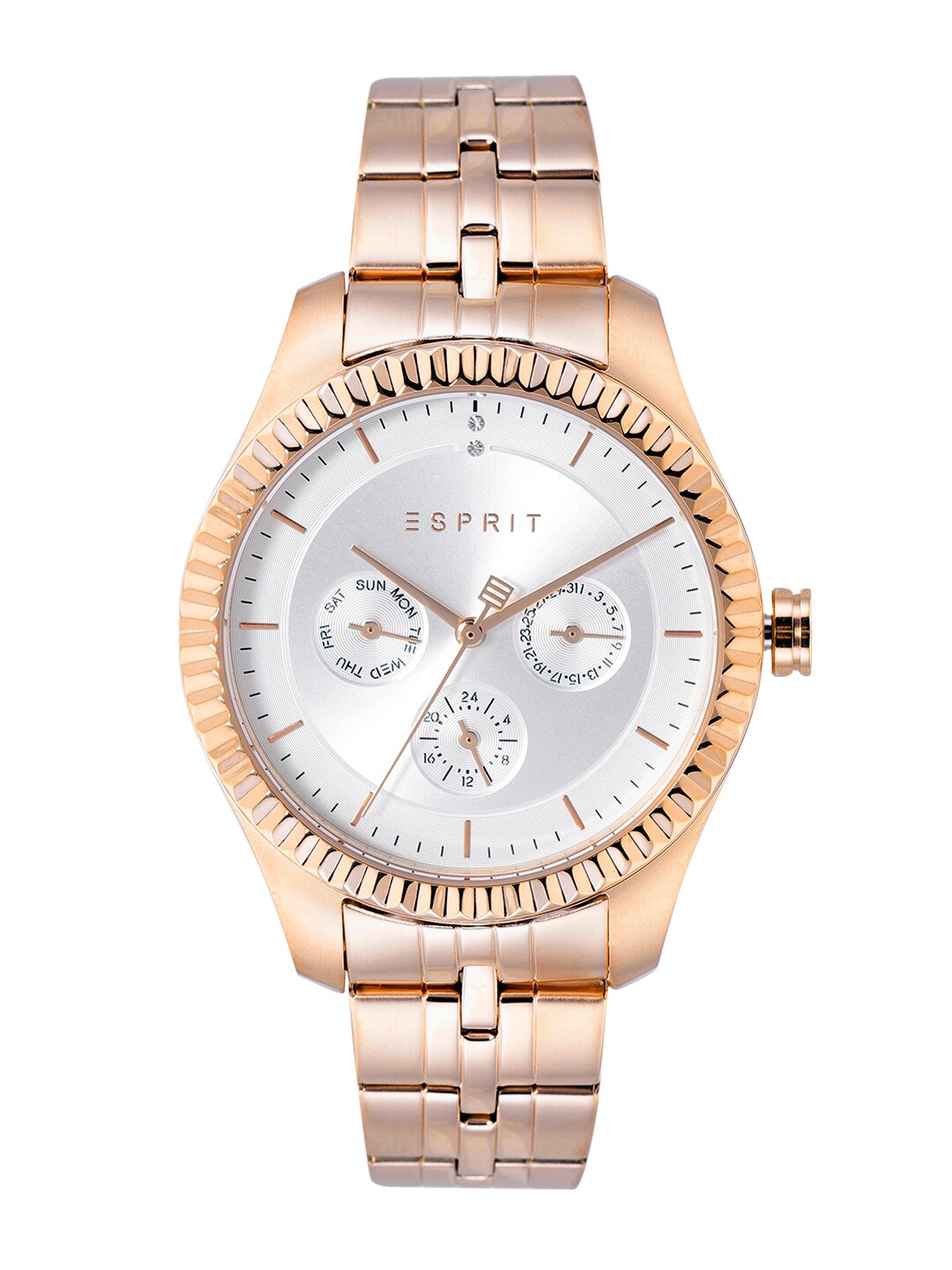 ESPRIT Women Silver-Toned Analogue Chronograph Watch ES1L202M0095 Price in India
