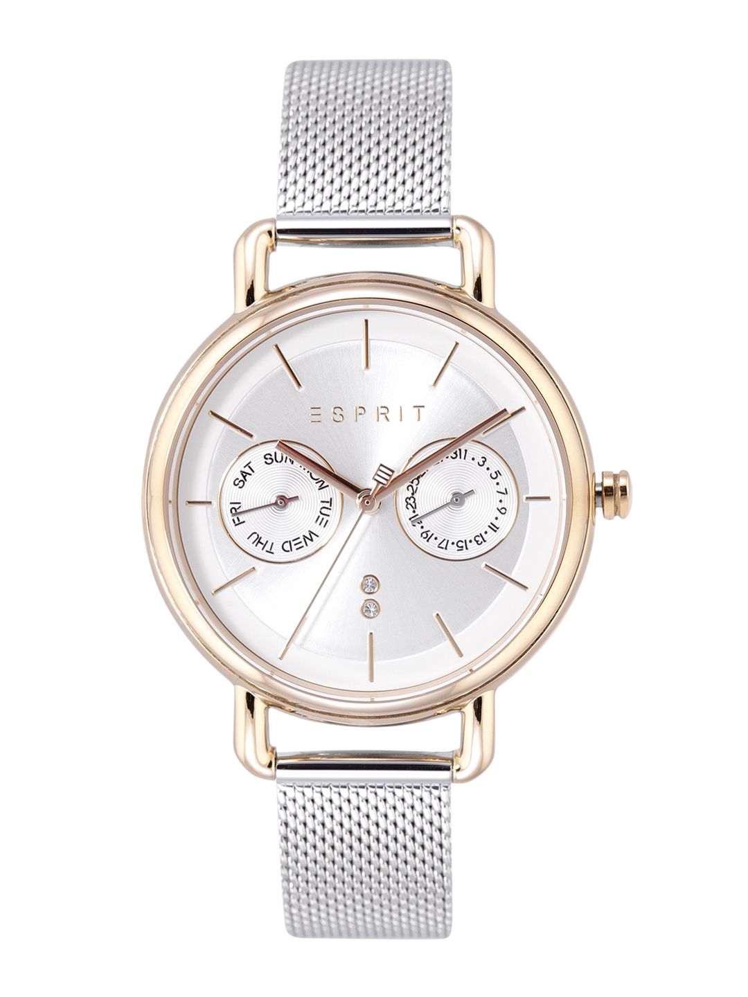 ESPRIT Women Silver-Toned Dial & Bracelet Style Straps Analogue Watch ES1L179M0105 Price in India