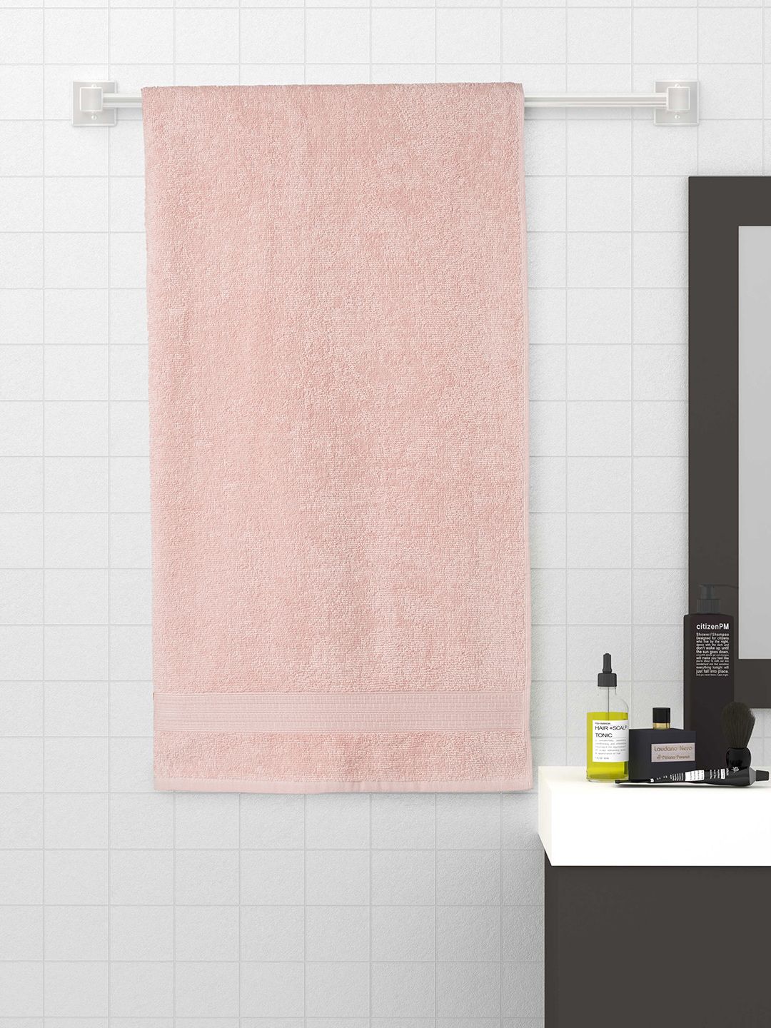 CORE Designed by SPACES Pink 400 GSM Pure Cotton Bath Towel Price in India