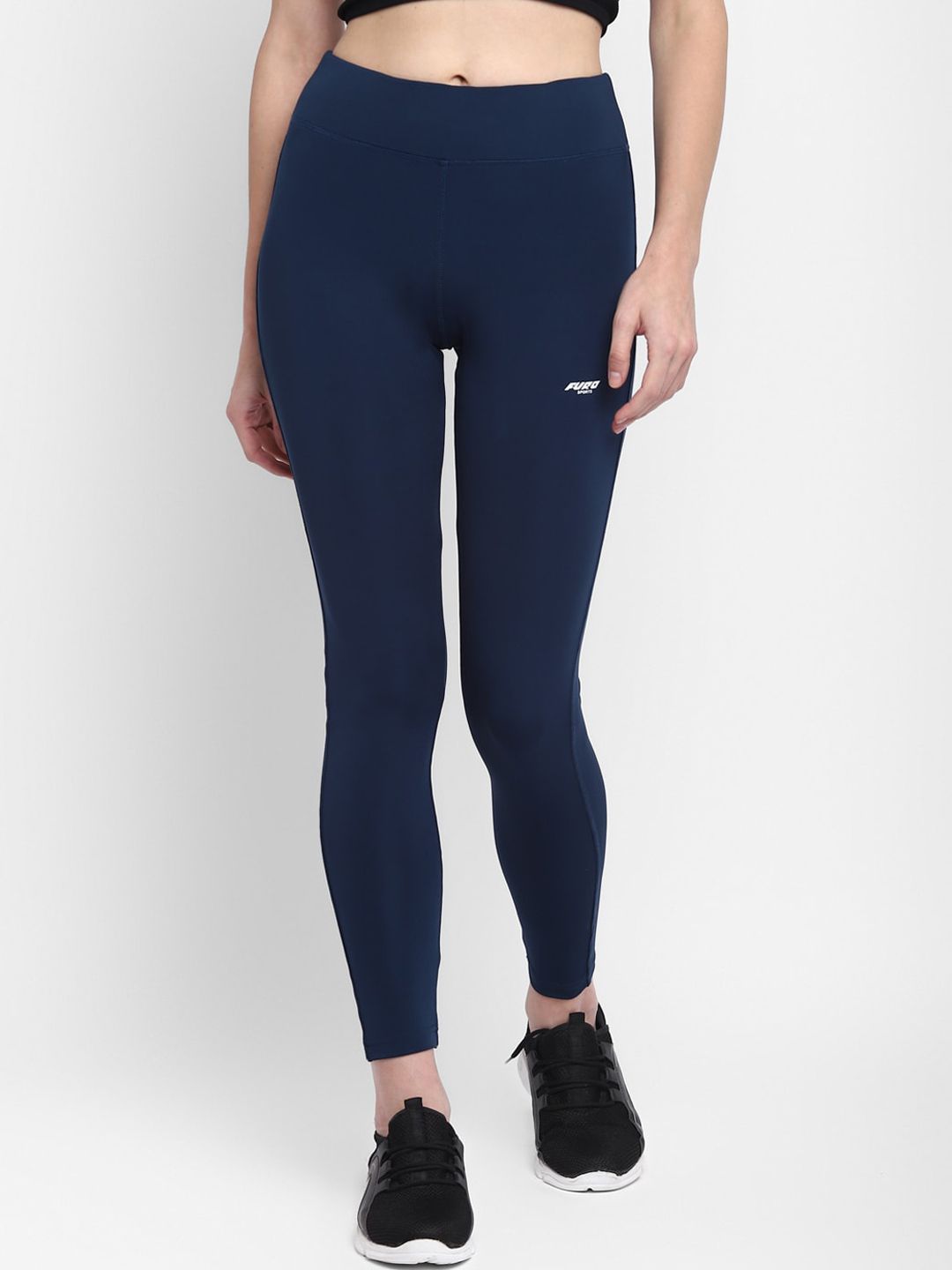 FURO by Red Chief Women Navy Blue Solid Slim-Fit Ankle-Length Tights Price in India