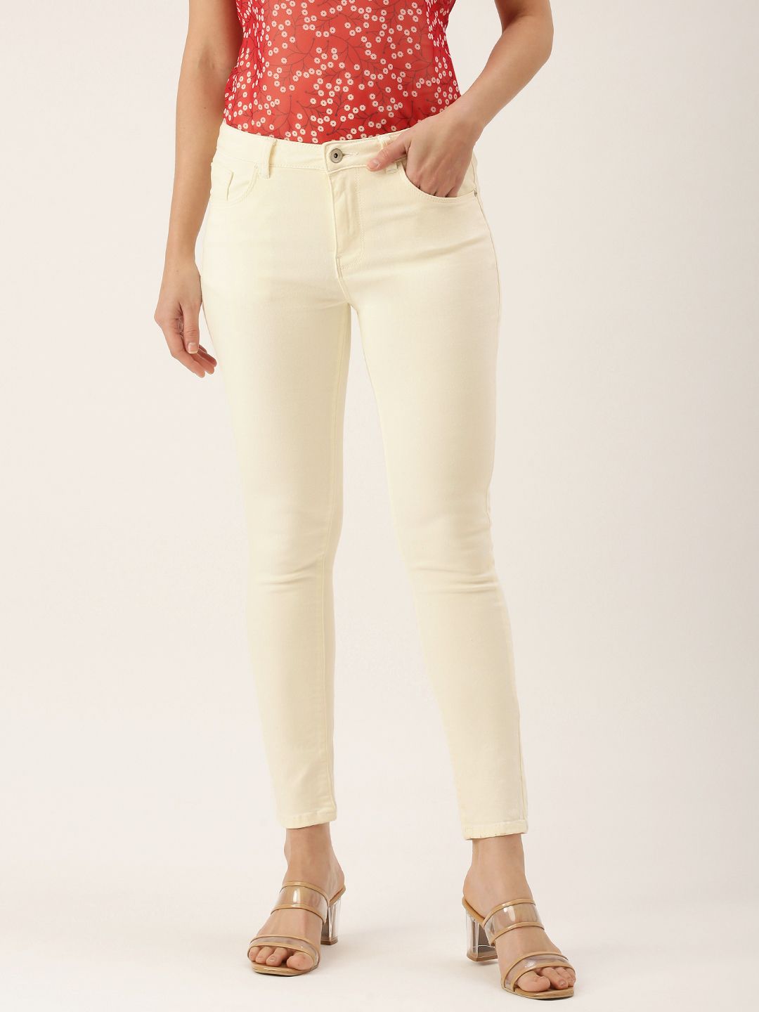 Flying Machine Women White Super Skinny Fit Stretchable Jeans Price in India