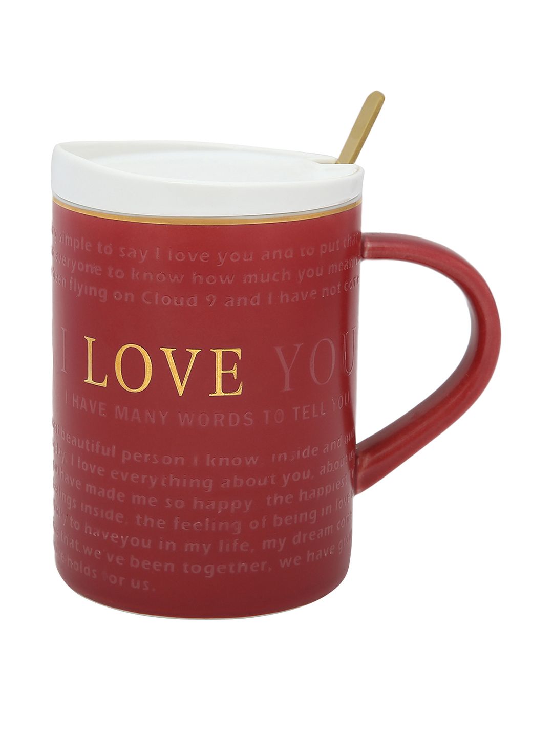 BonZeaL Red Printed Ceramic Matte Mug Price in India