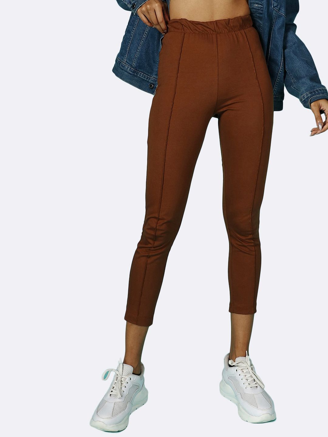 Bewakoof Women Brown Solid Tights Price in India