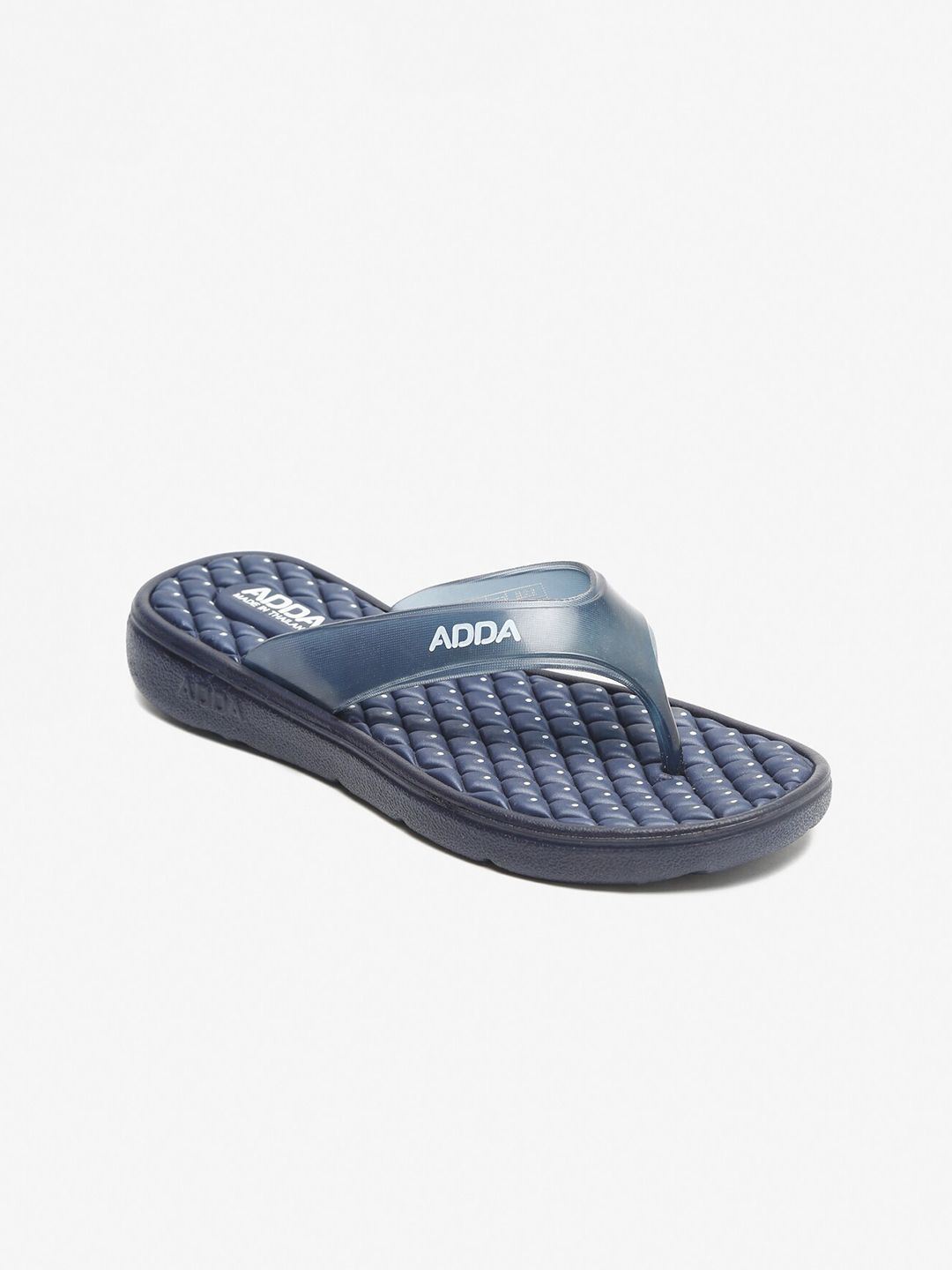 Adda Women Navy Blue Rubber Thong Flip-Flops