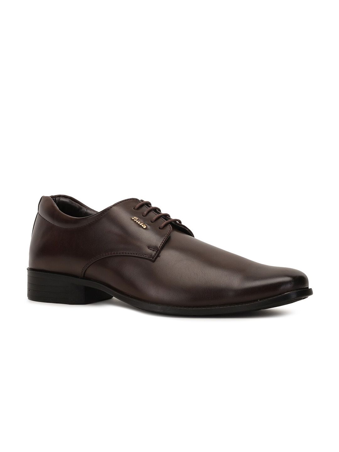 Bata Men Brown Solid Formal Derbys