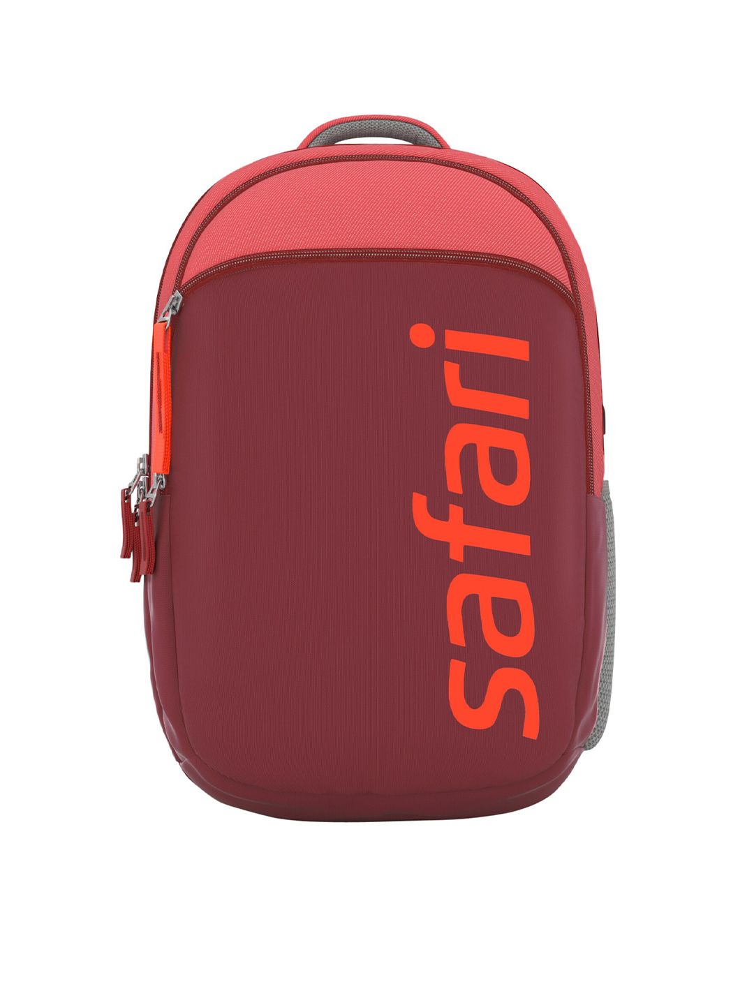 Safari Adult Maroon & Grey Brand Logo Backpack with Hip Strap