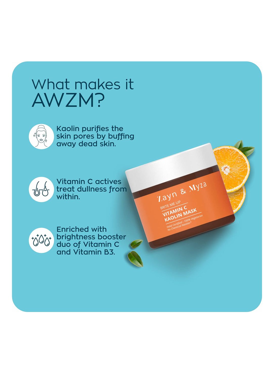 Buy ZM Zayn & Myza Vitamin C Kaolin Face Mask, 50 g - Mask and