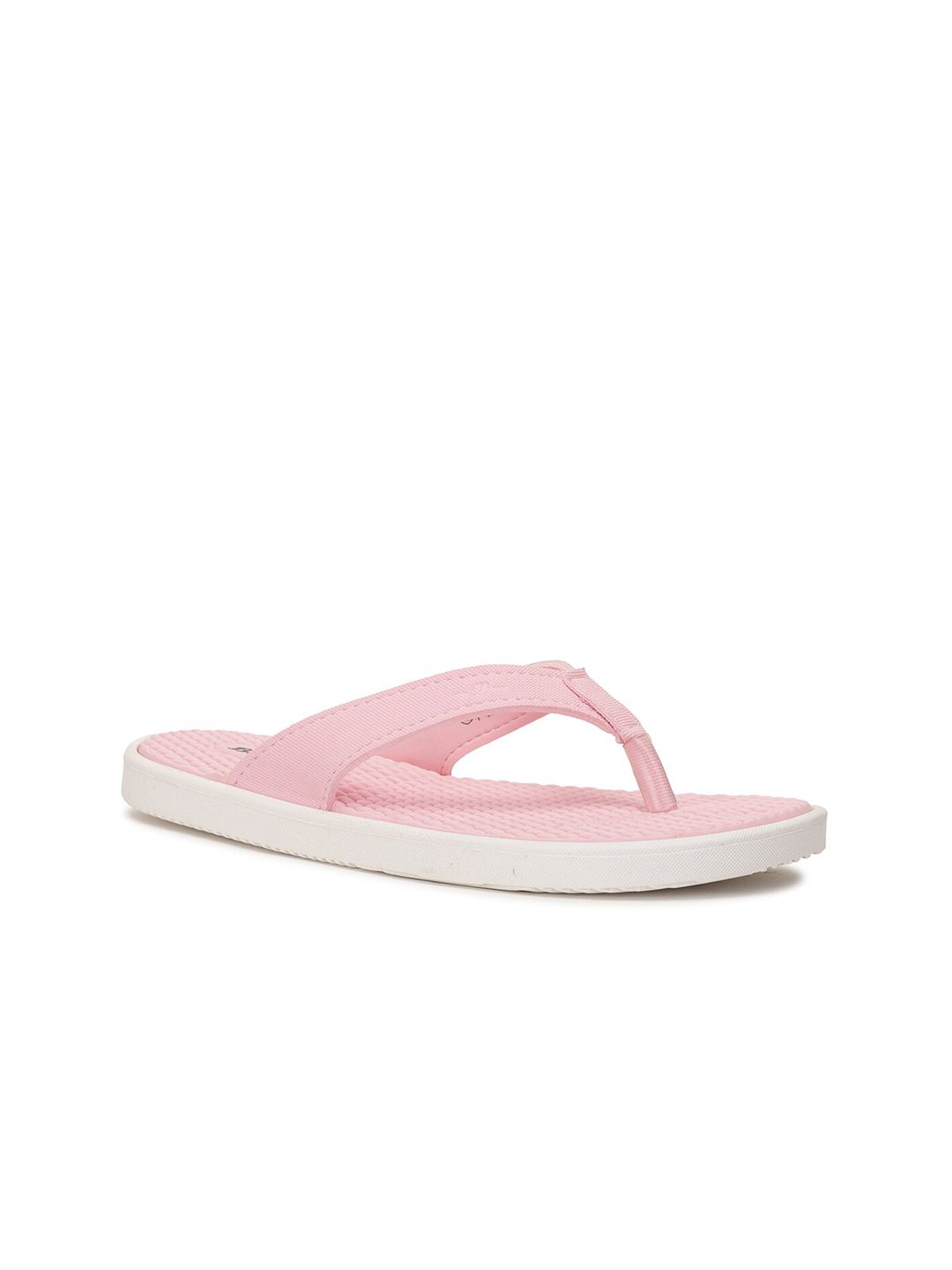 Bata Women Peach-Coloured & White Room Slippers Price in India