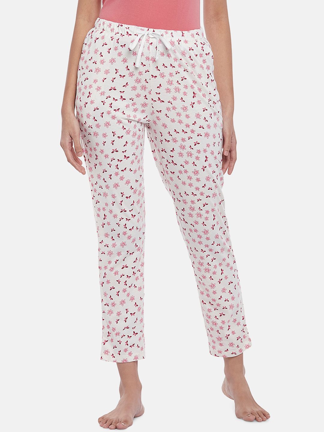 Dreamz by Pantaloons Women Cream Floral Lounge Pants Price in India