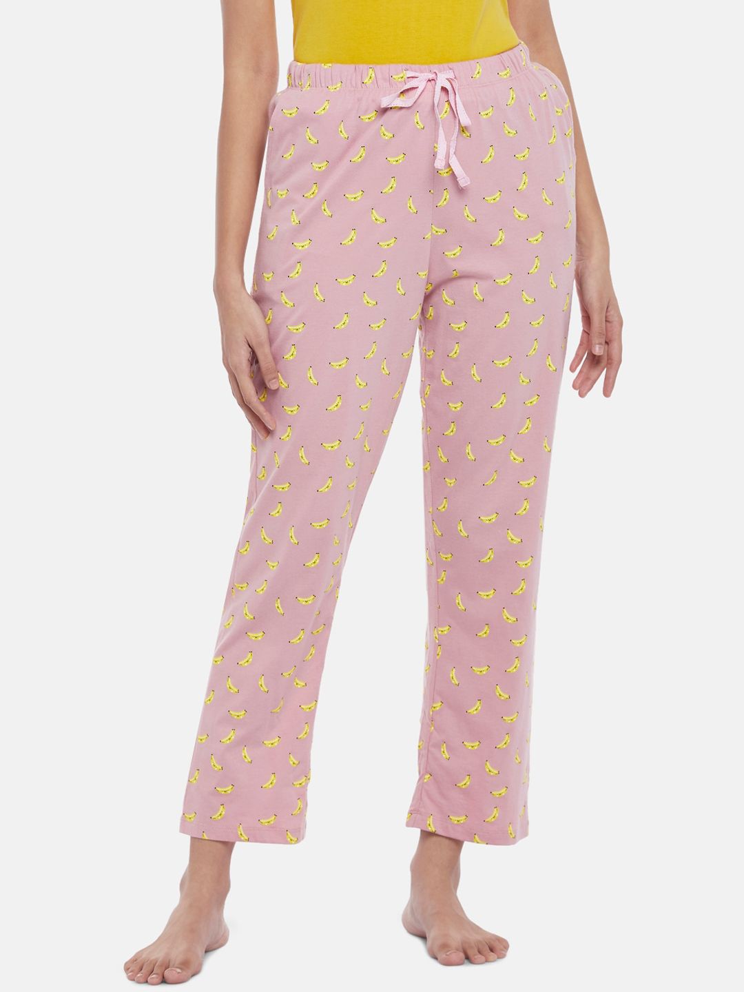 Dreamz by Pantaloons Women Pink Printed Cotton Lounge Pants Price in India