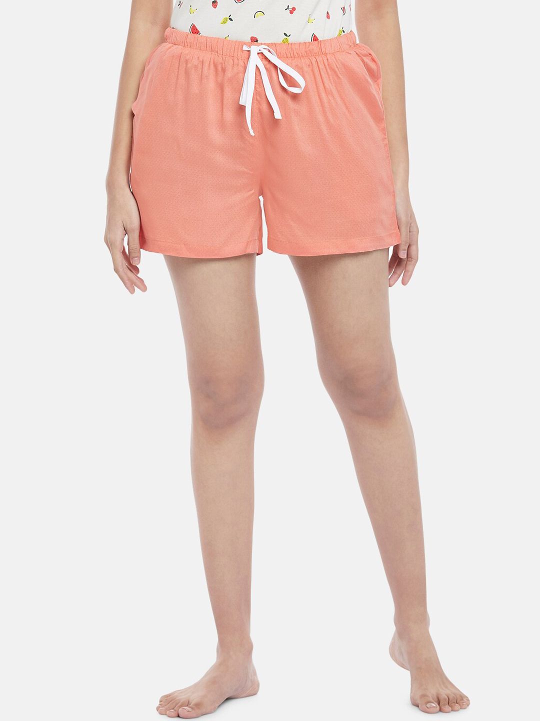 Dreamz by Pantaloons Women Orange Pure Cotton Lounge Shorts Price in India