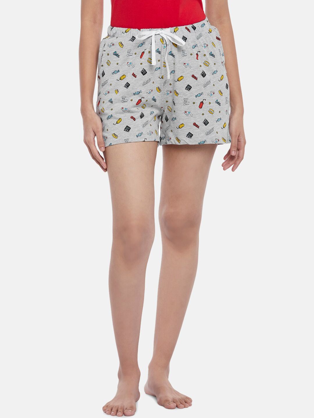 Dreamz by Pantaloons Women Grey Conversational Printed Lounge Shorts Price in India