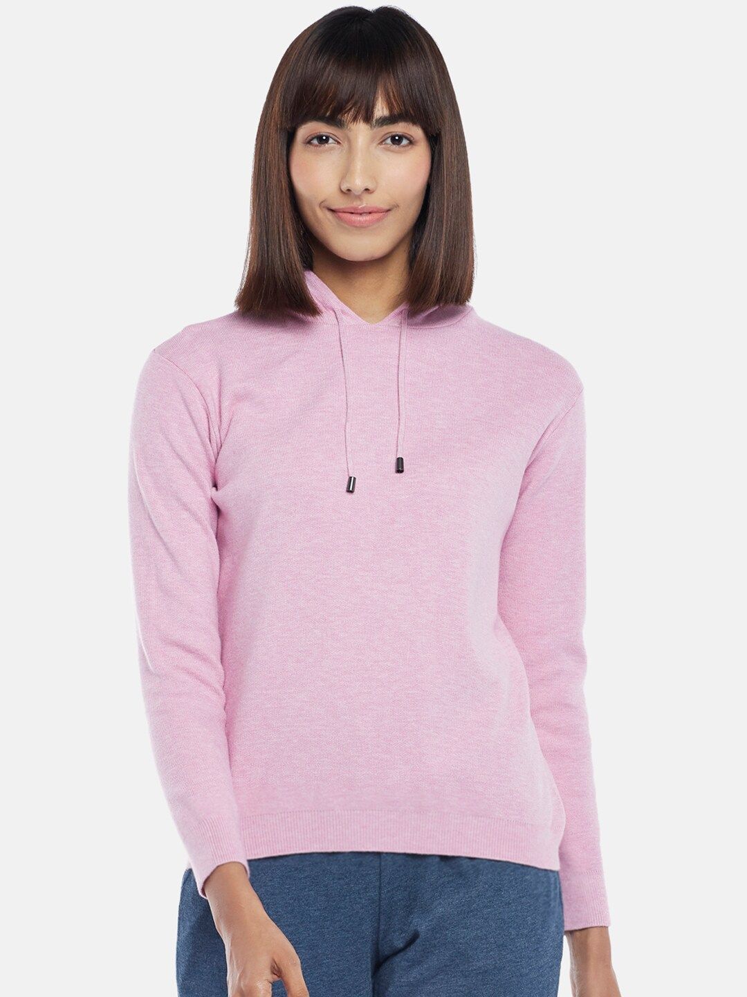 Dreamz by Pantaloons Women Pink Hooded Lounge T-shirt Price in India