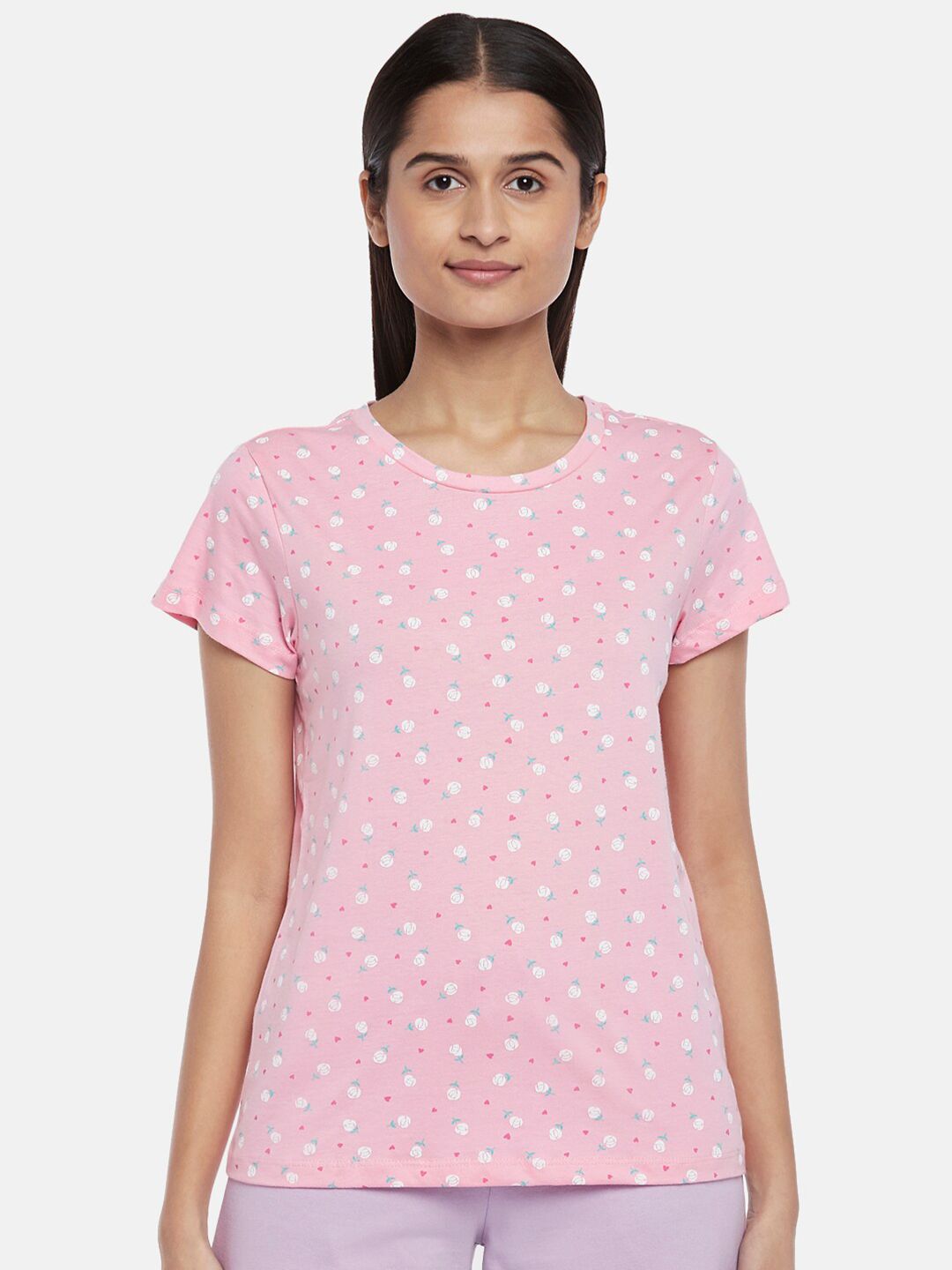 Dreamz by Pantaloons Pink Print Lounge tshirt Price in India