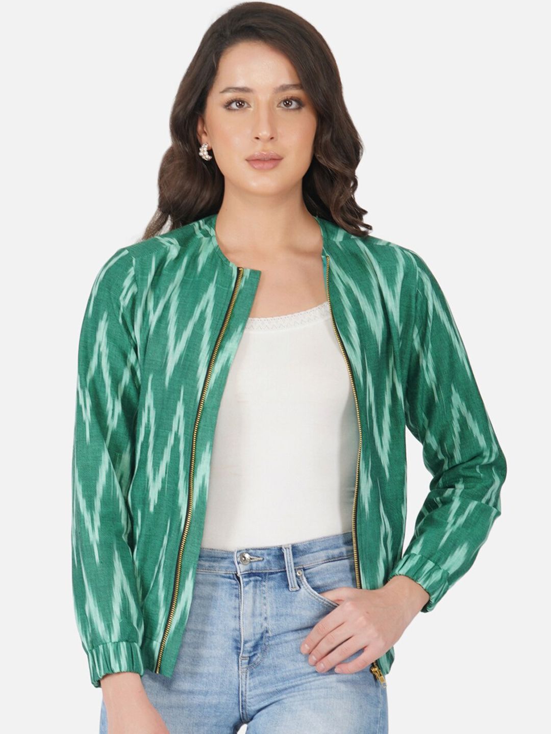 FABNEST Women Green Lightweight Tailored Jacket Price in India