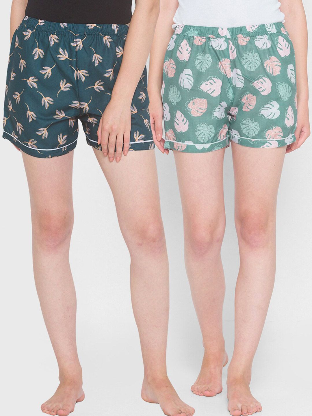 FashionRack Women Pack Of 2 Printed Lounge Shorts Price in India