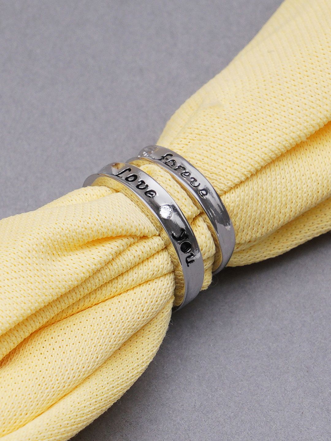 KARATCART Silver Toned Elegant Couple Rings Price in India