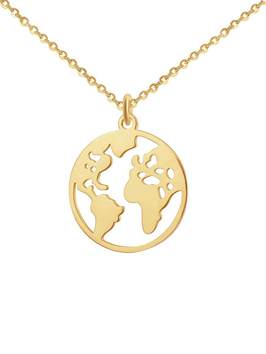 Vembley Gold-Plated  Earth World Pendant Necklace Price in India