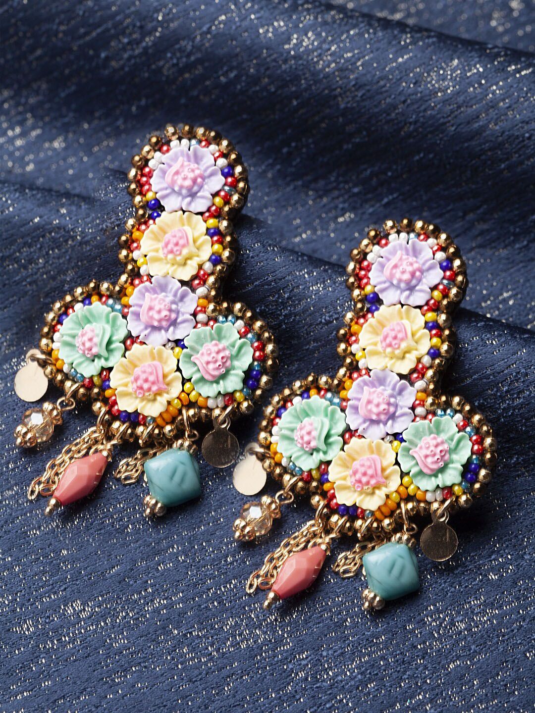 DIVA WALK EXCLUSIVE Multicoloured Contemporary Drop Earrings Price in India