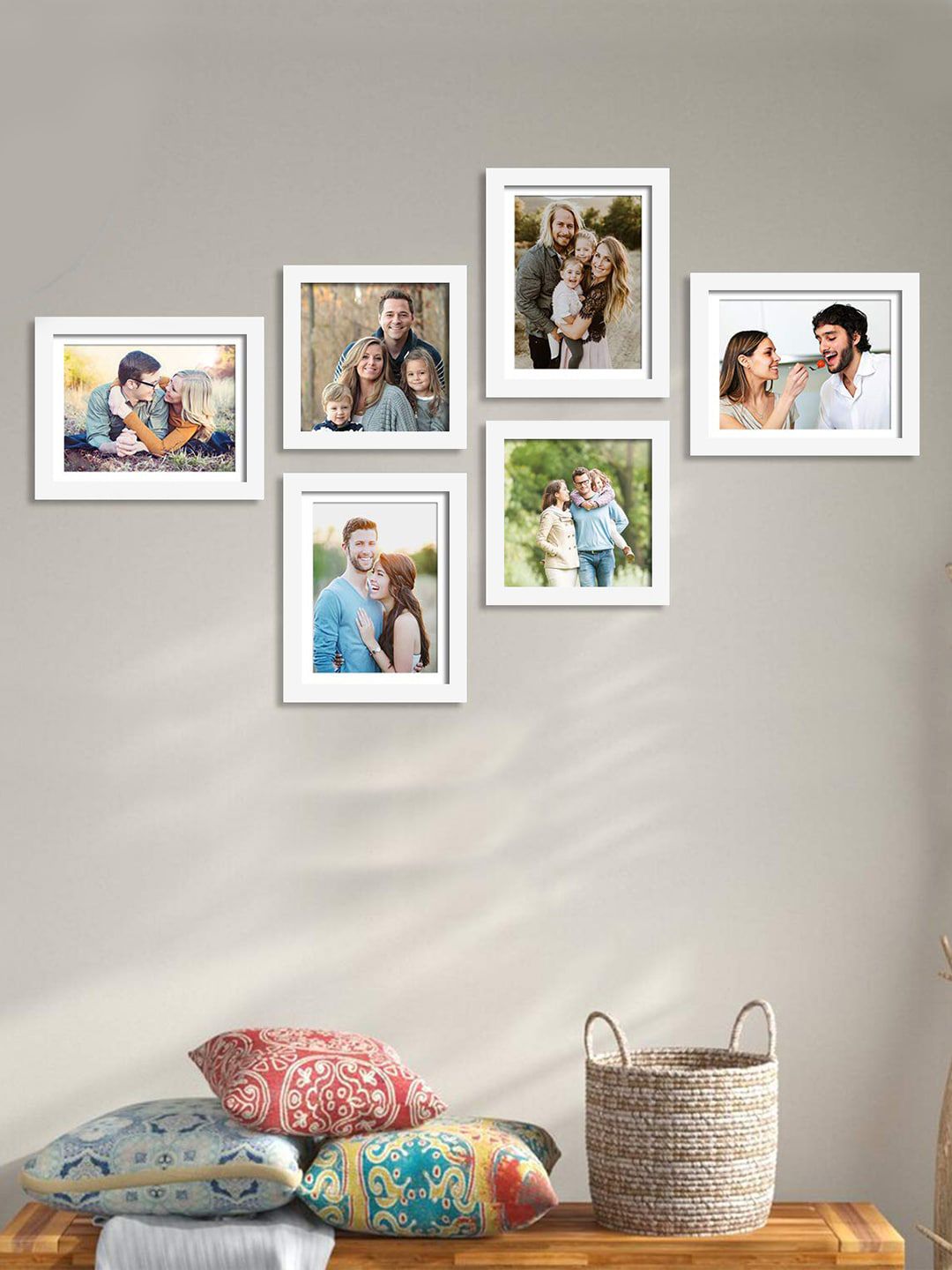 Art Street Set Of 6 White Solid Wall Photo Frames Price in India