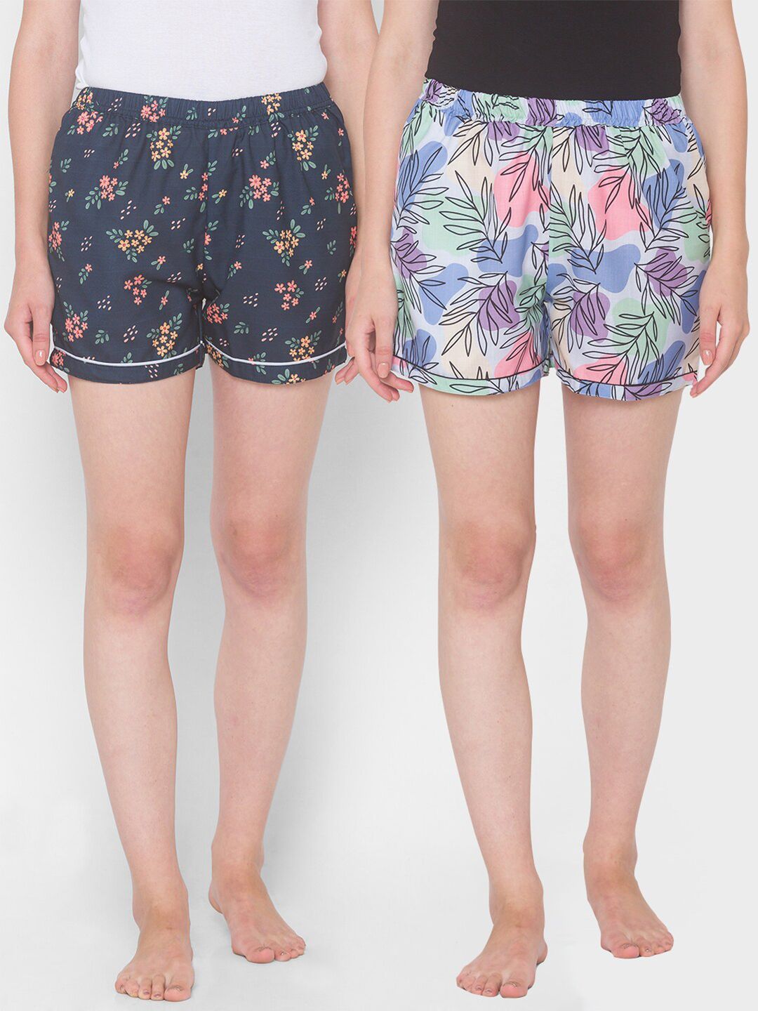 FashionRack Women Pack Of 2 Printed Lounge Shorts Price in India