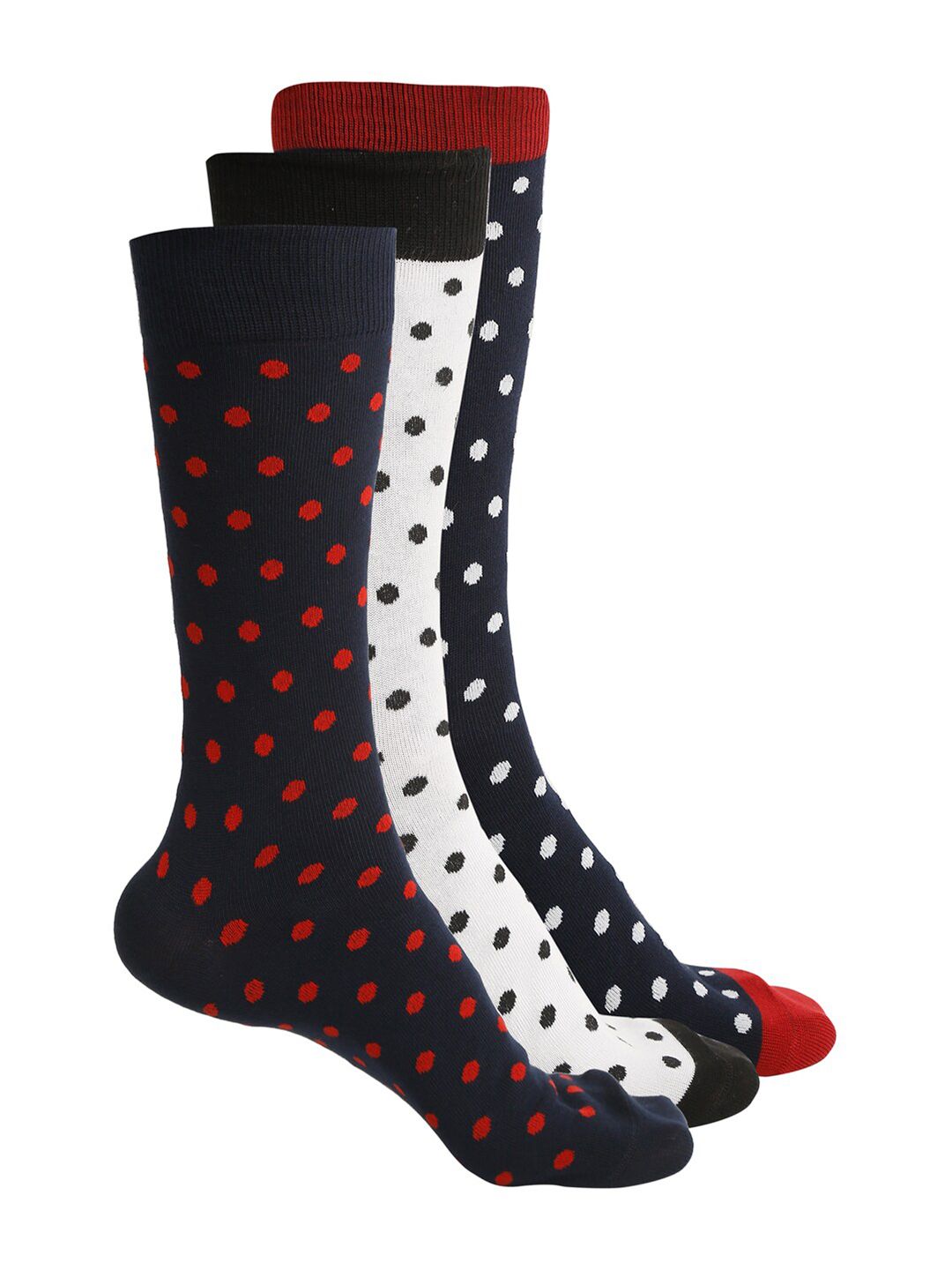 LOUIS STITCH Men Pack Of 3 Multi-Coloured Patterned Calf-Length Socks