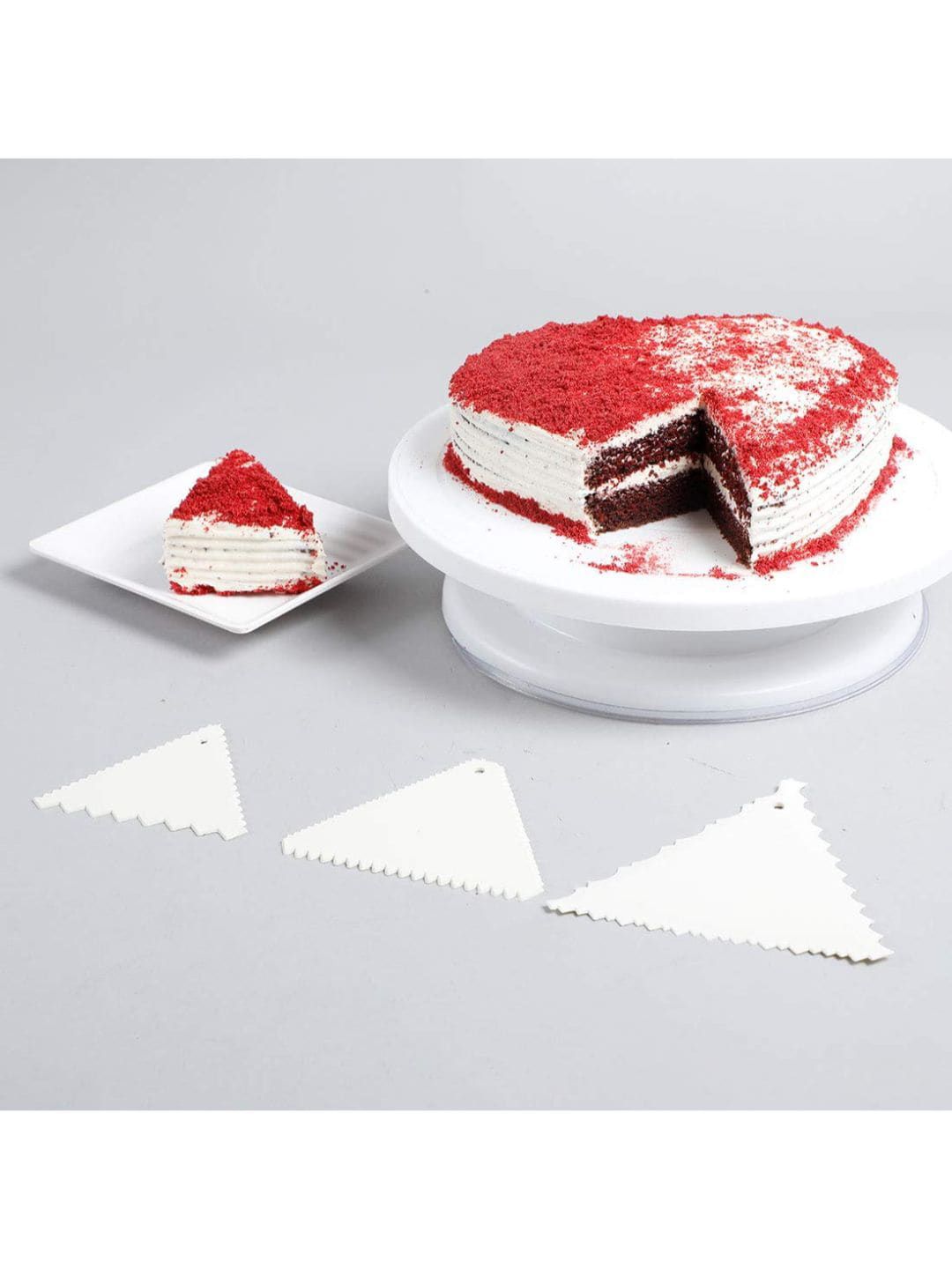 Wonderchef Set Of 3 White Solid Ambrosia Cake Scrapers Price in India