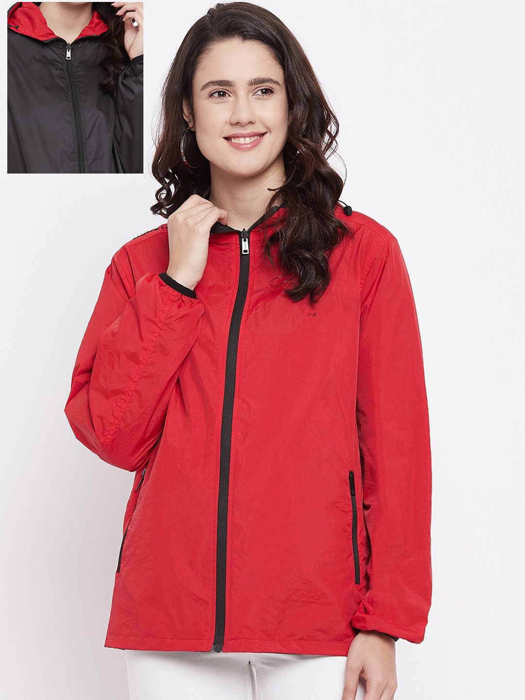 Okane Women Red Reversible Tailored Jacket Price in India