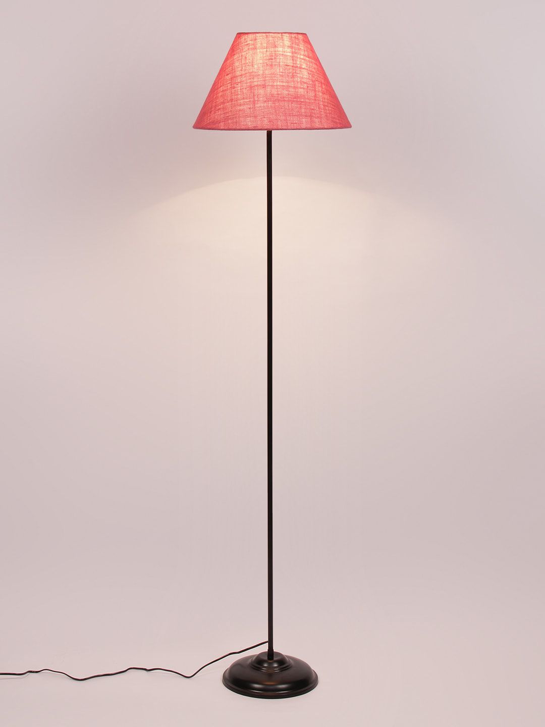 Devansh Pink Floor Lamp with Jute Shade Price in India