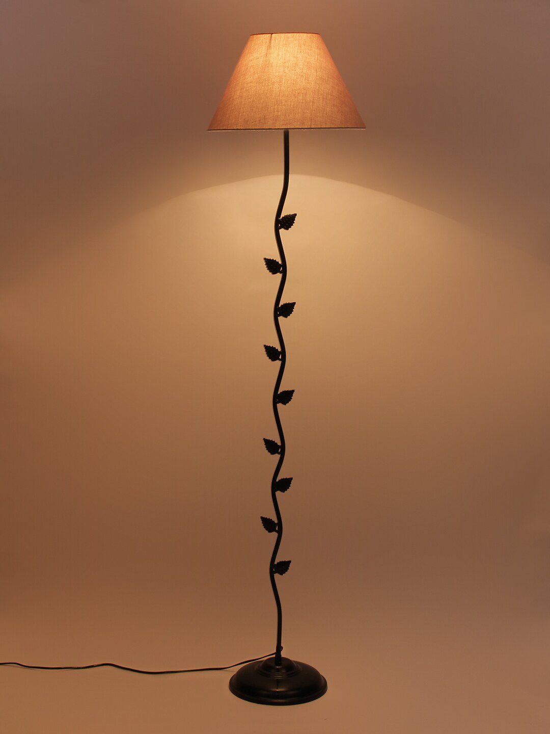 Devansh Grey Steel Floor Lamp With Frustum Shade Price in India