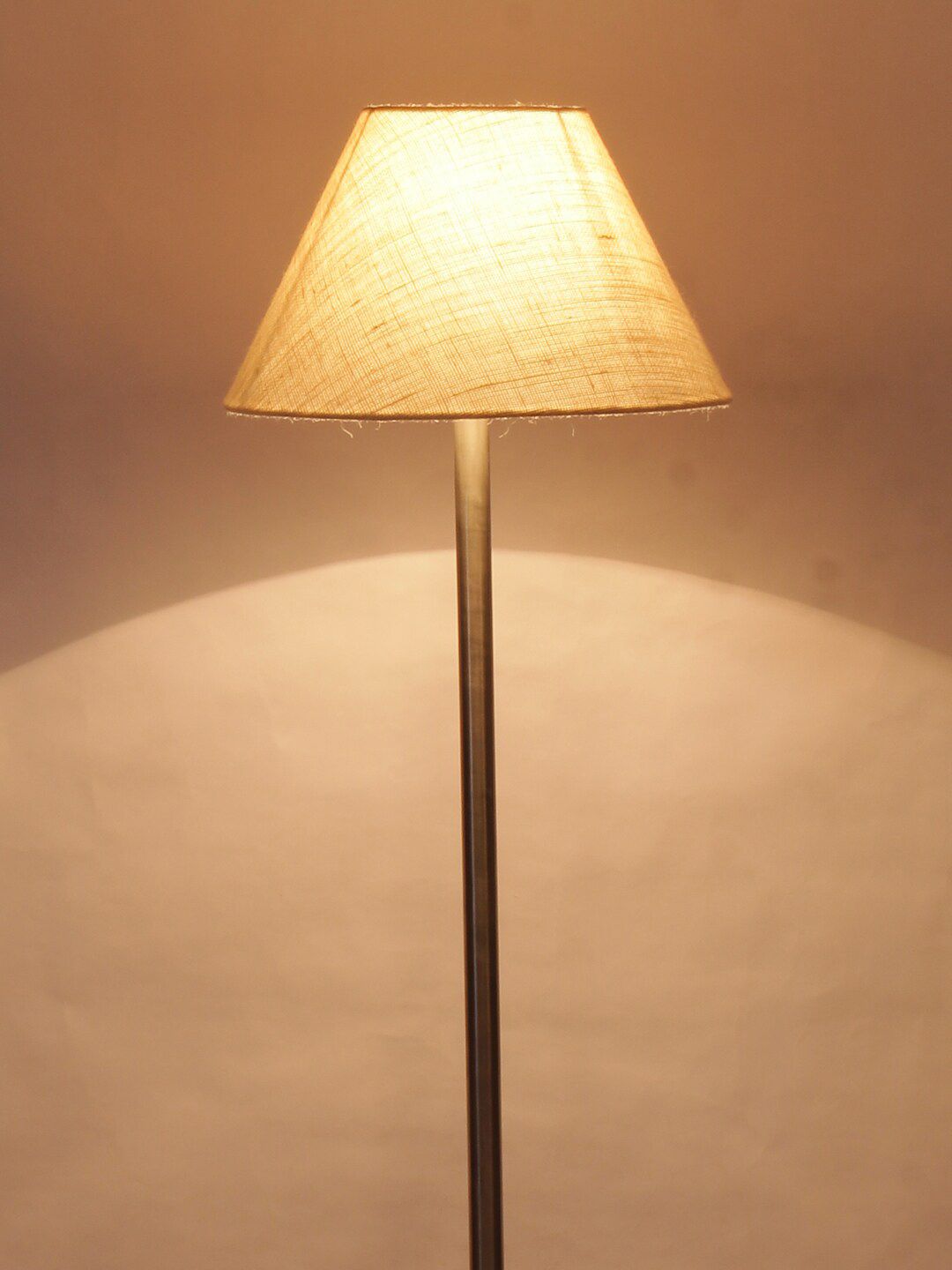 Devansh White Steel Floor Lamp With Frustum Shade Price in India