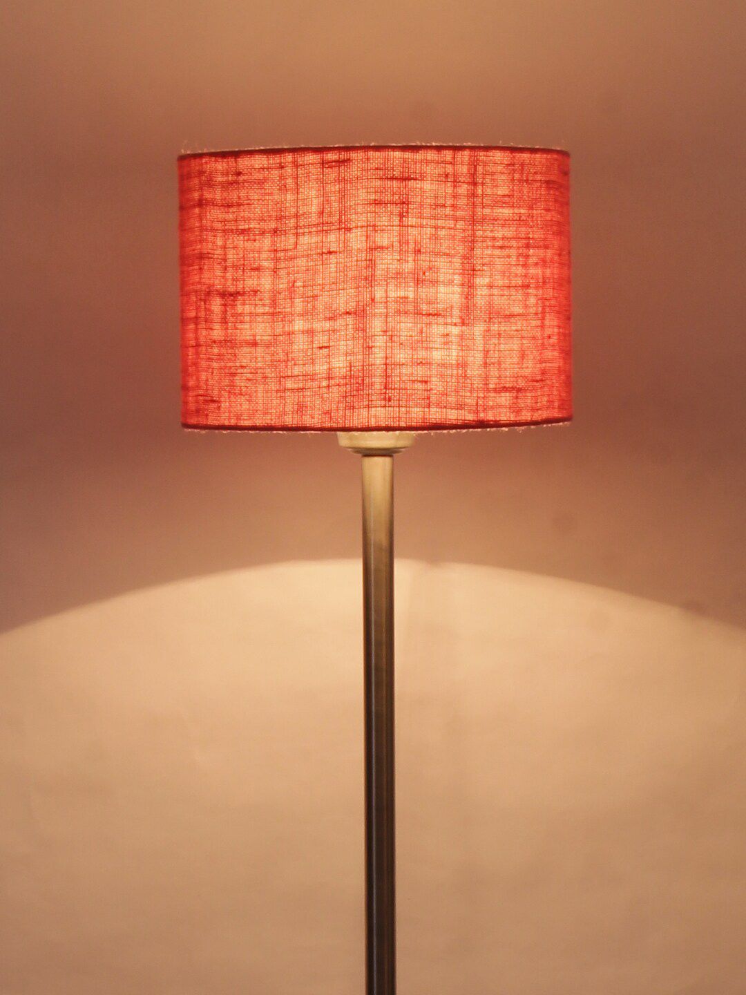 Devansh Steel Floor Lamp With Pink Jute Shade Price in India