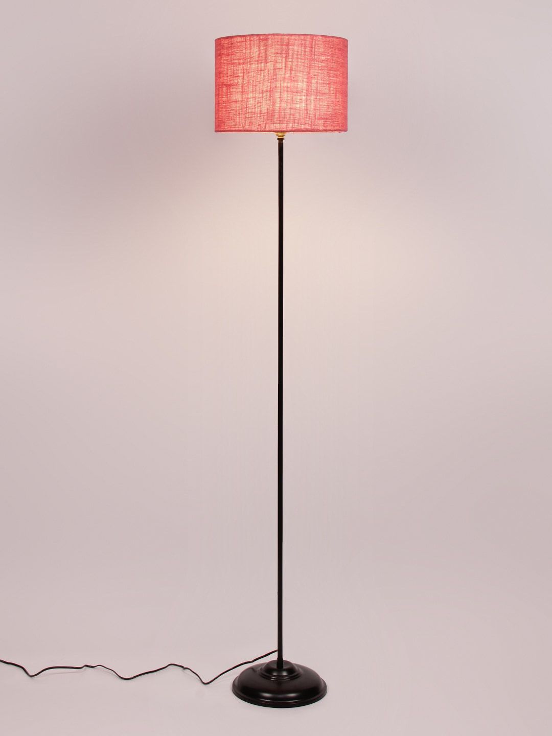 Devansh Pink Traditional Floor Lamp With Jute Shade Price in India