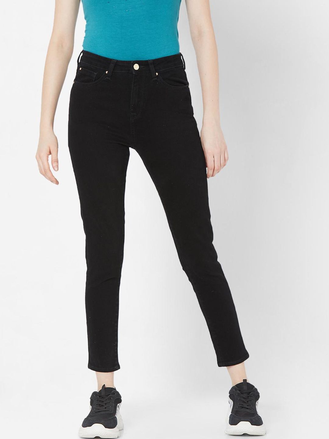 SPYKAR Women Black Skinny Fit High-Rise Jeans Price in India