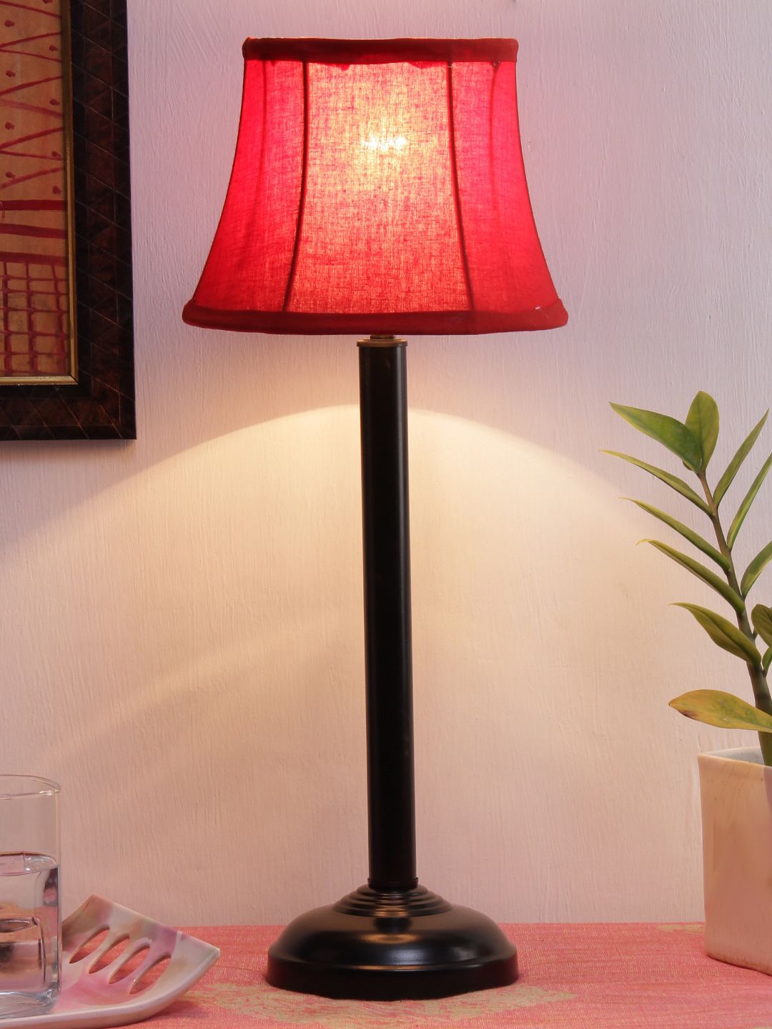 Devansh Red Table Lamp Price in India