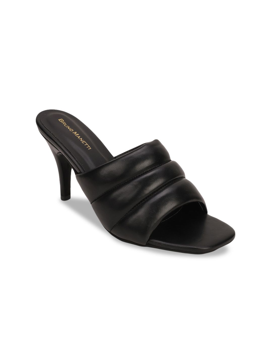 Bruno Manetti Black Leather Sandals Price in India