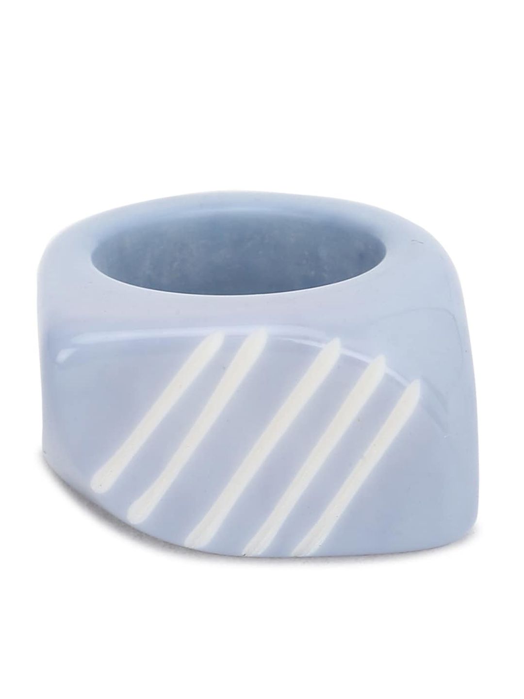 FOREVER 21 Blue & White Striped Resin Finger Ring Price in India